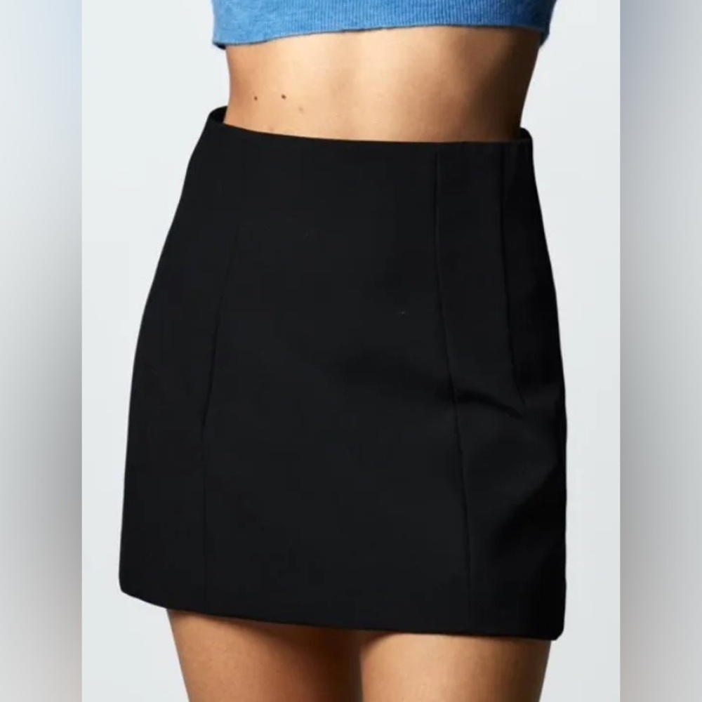 Zara High Waisted Black Mini Skirt